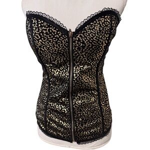 Leopard Gold and Black Print Corset Top